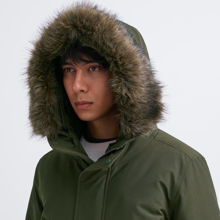 uniqlo ultra warm hybrid-daunenjacke für herren schwarz