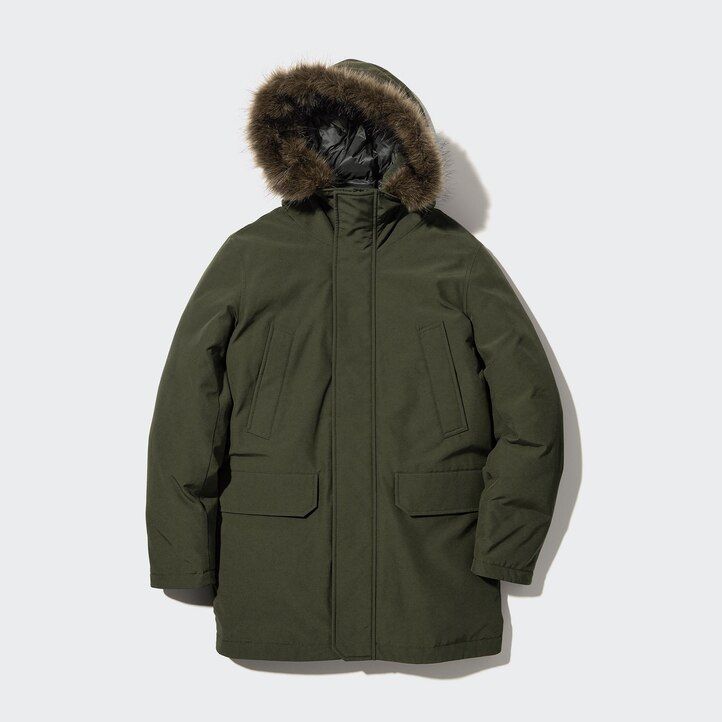 uniqlo ultra warm hybrid-daunenjacke für herren schwarz
