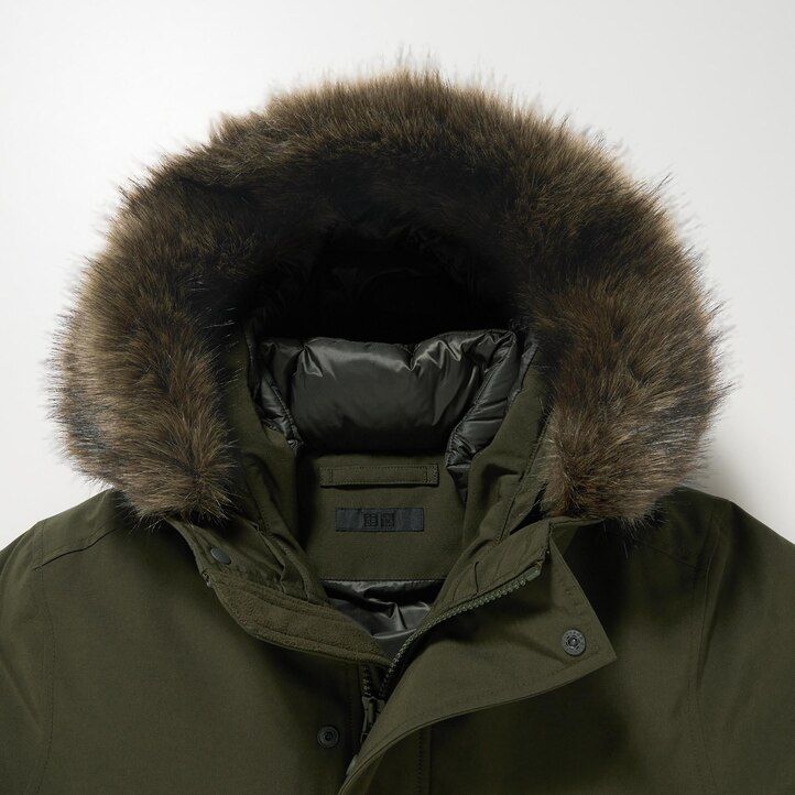 uniqlo ultra warm hybrid-daunenjacke für herren schwarz