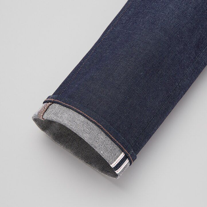 uniqlo selvedge stretch slim fit herrenjeans marineblau saison 2021