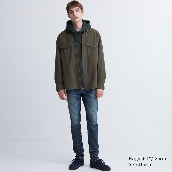 graue uniqlo ultra stretch skinny fit herrenjeans