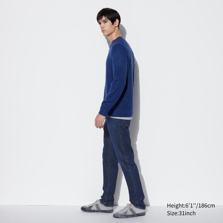 blaue uniqlo herren-jeans in slim fit