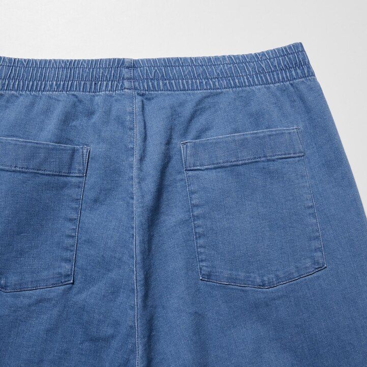 blaue uniqlo herrenjeans in relaxed fit knöchellang