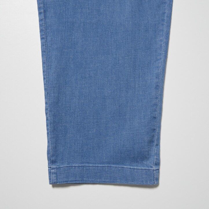 blaue uniqlo herrenjeans in relaxed fit knöchellang