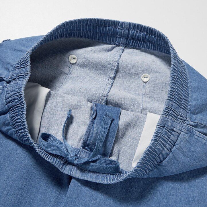 blaue uniqlo herrenjeans in relaxed fit knöchellang