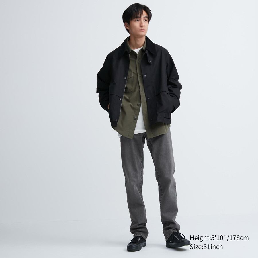 graue uniqlo slim fit herrenjeans