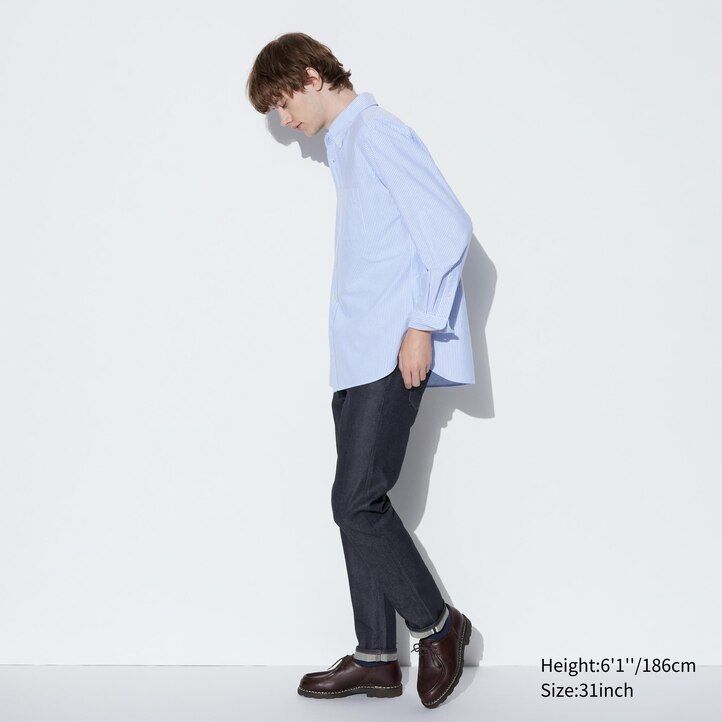 uniqlo selvedge stretch slim fit herrenjeans schwarz