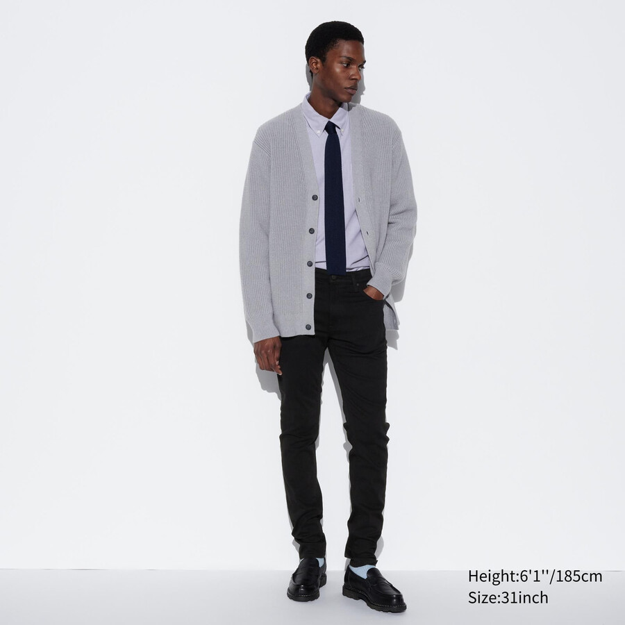 uniqlo ultra stretch skinny fit herrenjeans schwarz