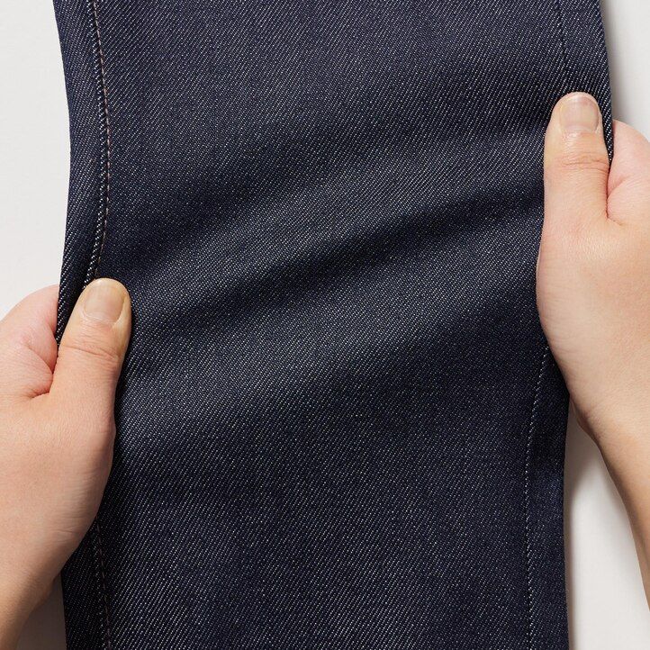 uniqlo herren-selvedge-stretch-jeans slim fit marineblau