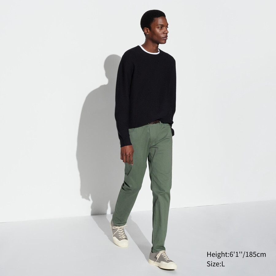 uniqlo ultra stretch skinny fit herrenjeans in olivgrün