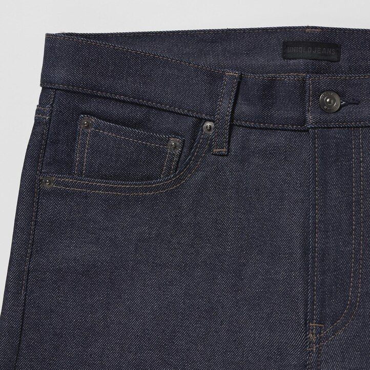 uniqlo herren-jeans mit selvedge-stretch und schmaler passform schwarz