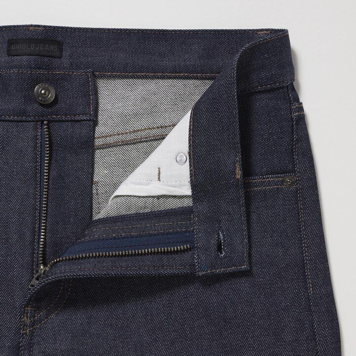 uniqlo herren-jeans mit selvedge-stretch und schmaler passform schwarz