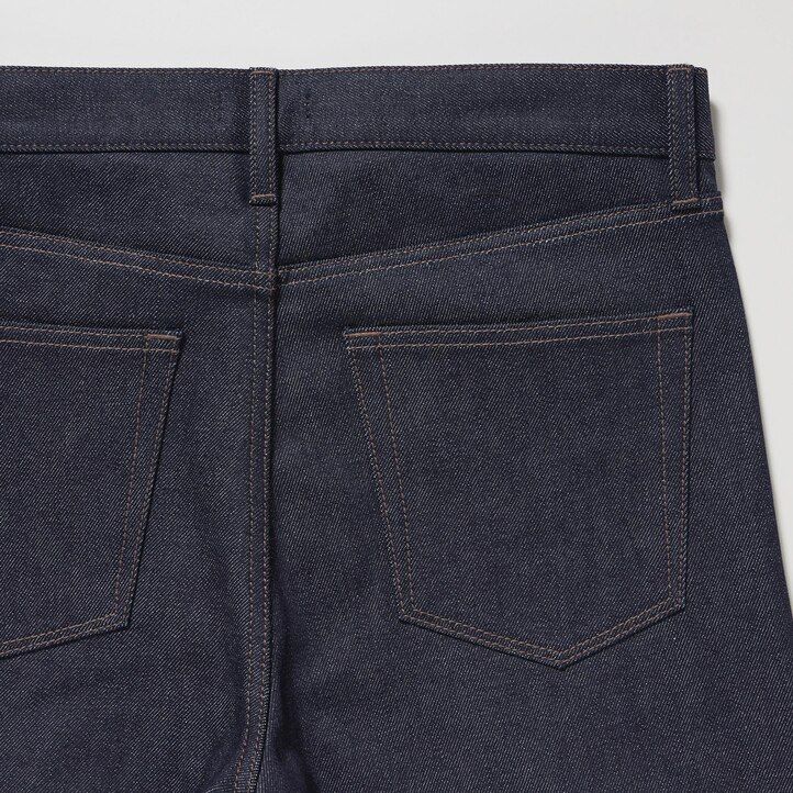 uniqlo herren-jeans mit selvedge-stretch und schmaler passform schwarz