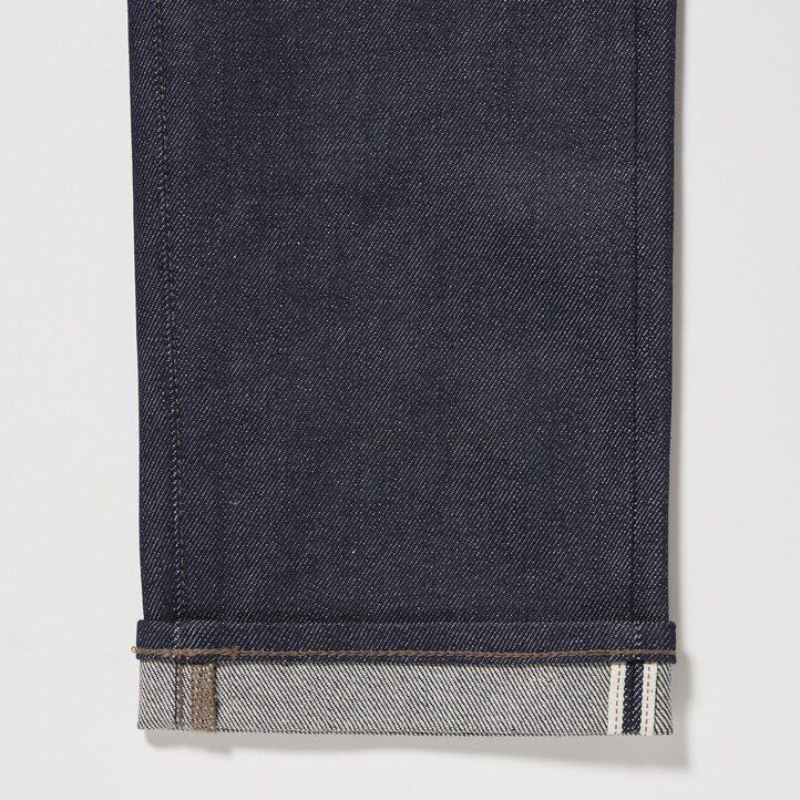 uniqlo herren-jeans mit selvedge-stretch und schmaler passform schwarz