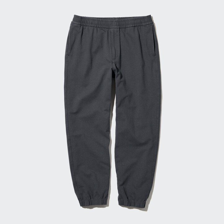 beige uniqlo jogginghose für herren gewaschenes jersey knöchellang