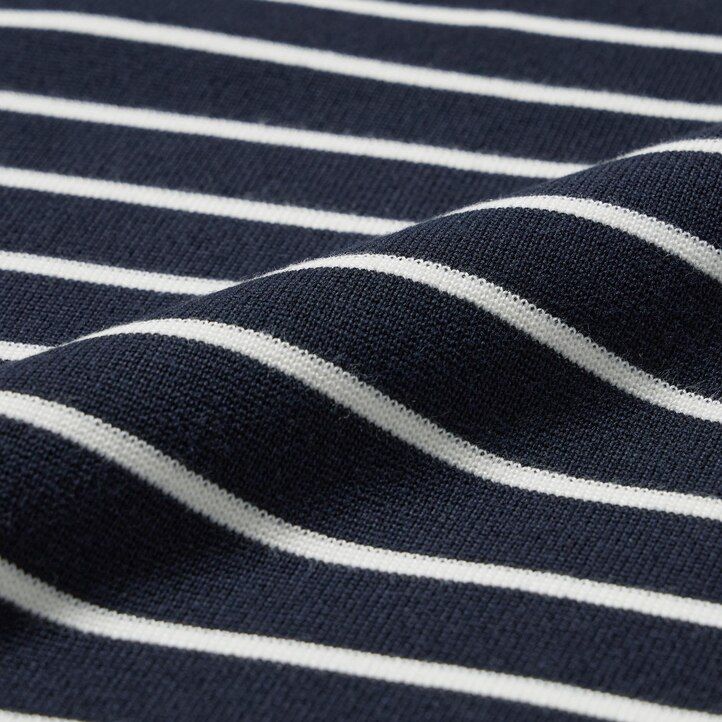 uniqlo waschbarer milano rippstrick-pullover mit streifenmuster und rundhalsausschnitt für herren marineblau