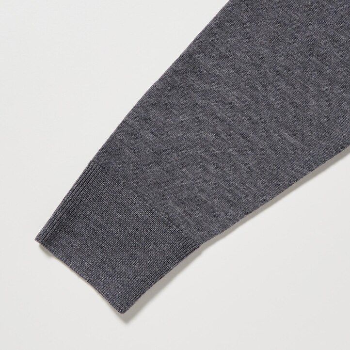 uniqlo extra fine merino v-ausschnitt herrenpullover grün