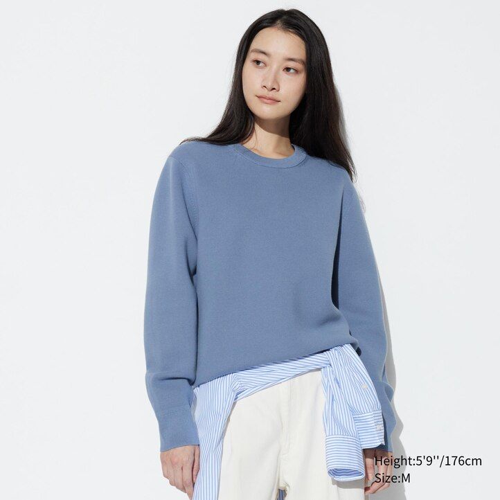 grüner waschbarer uniqlo milano rippstrickpullover für herren mit rundhalsausschnitt