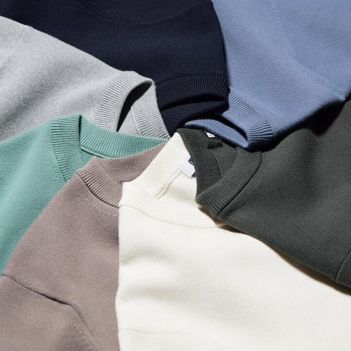 grüner waschbarer uniqlo milano rippstrickpullover für herren mit rundhalsausschnitt