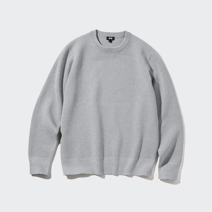 grüner waschbarer uniqlo milano rippstrickpullover für herren mit rundhalsausschnitt