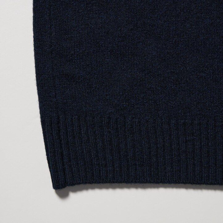 uniqlo herren-pullover aus premium-lammwolle mit rundhalsausschnitt weiß