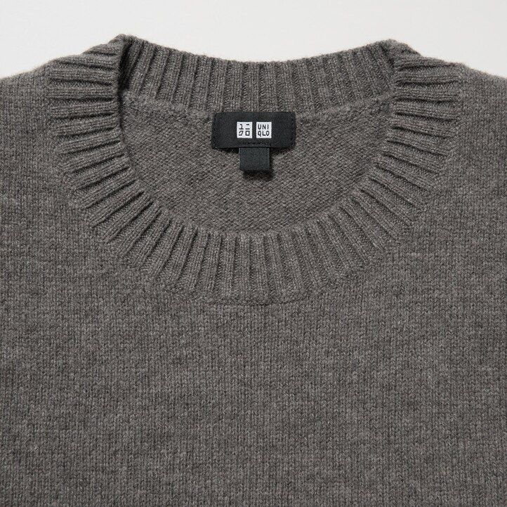 uniqlo premium herrenpullover aus lammwolle mit argyle-muster und rundhalsausschnitt in marineblau