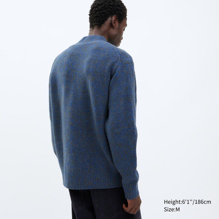 orangefarbener uniqlo souffle garn-rollkragenpullover für herren