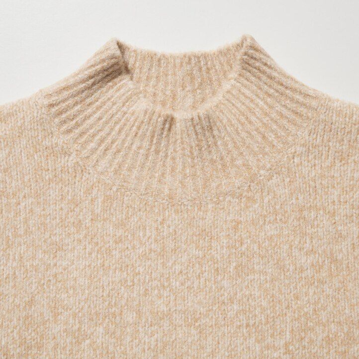 orangefarbener uniqlo souffle garn-rollkragenpullover für herren