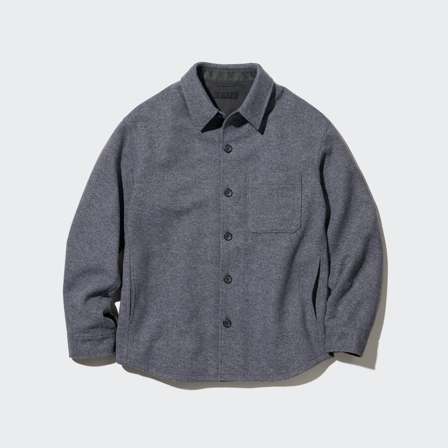 graues uniqlo herren-overshirt