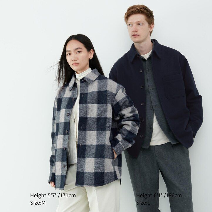 graues uniqlo herren-overshirt