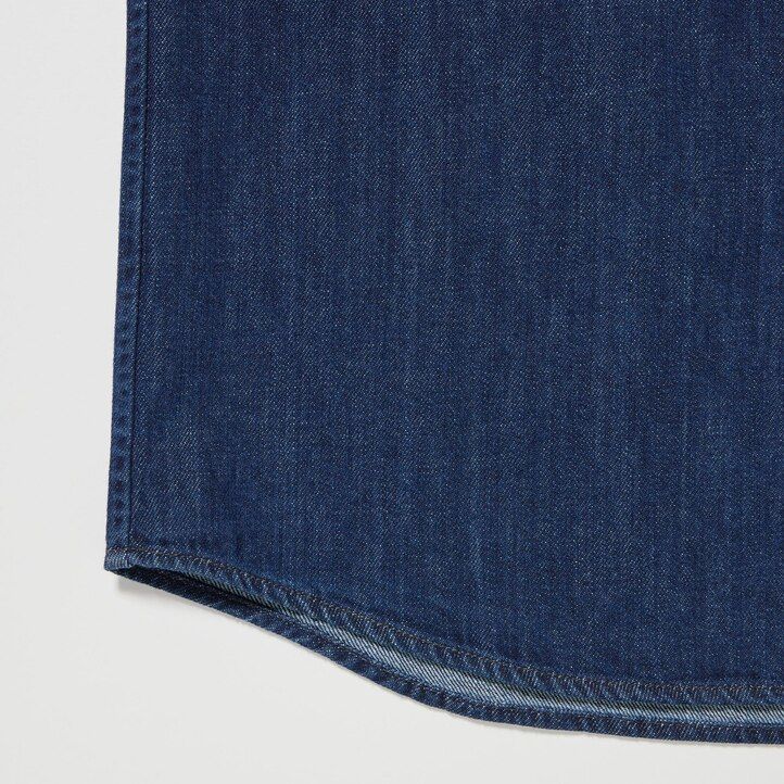 uniqlo denim oversized utility herren-overshirt blau