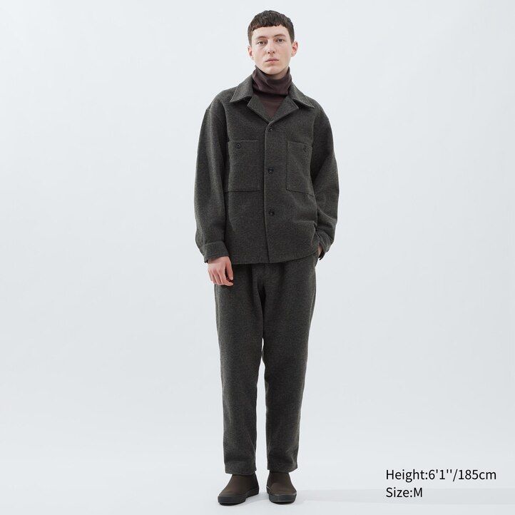 uniqlo fleece-jersey herren-overshirt grau