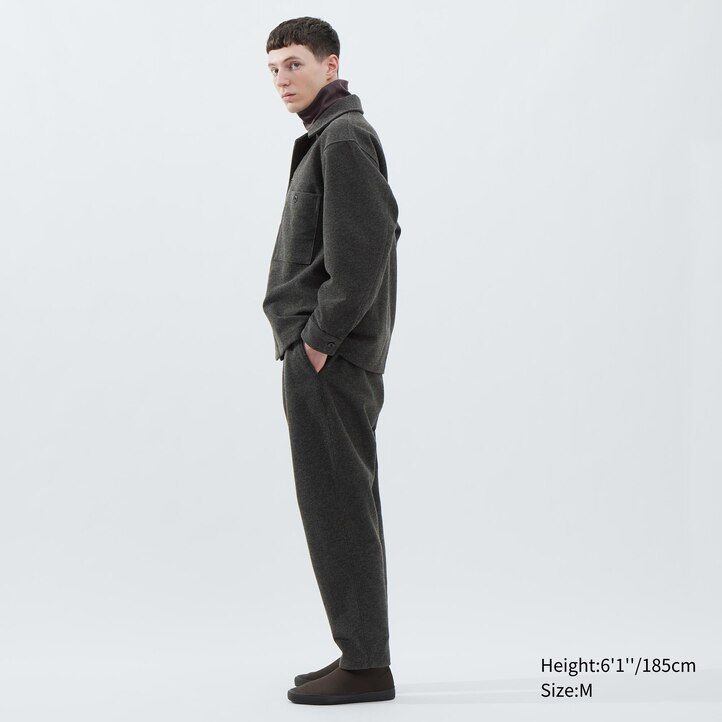 uniqlo fleece-jersey herren-overshirt grau