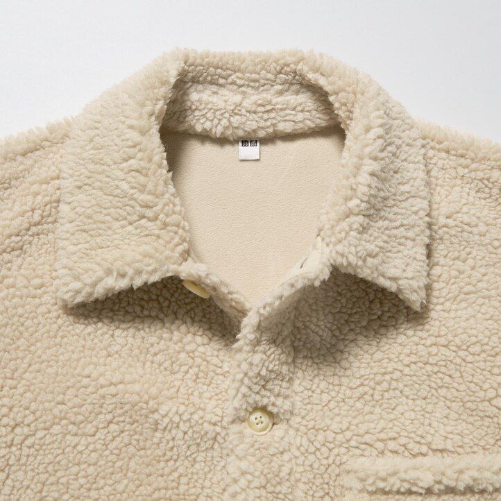 uniqlo winddichtes fleece-oberhemd für herren braun