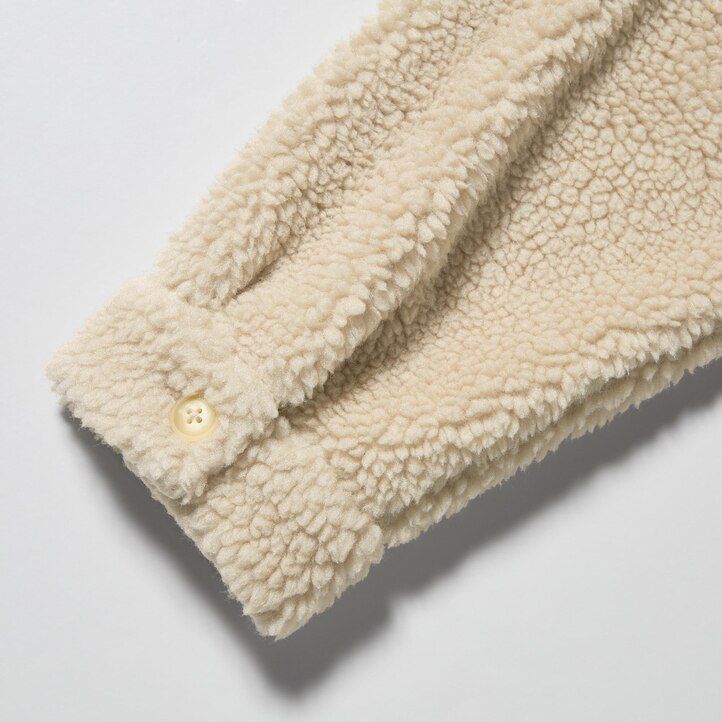 uniqlo winddichtes fleece-oberhemd für herren braun