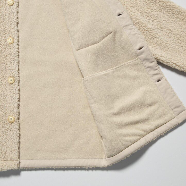 uniqlo winddichtes fleece-oberhemd für herren braun