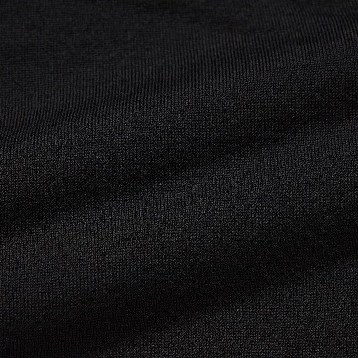 schwarzes uniqlo herren-poloshirt aus 100 extrafeinem merinostrick mit Ärmeln