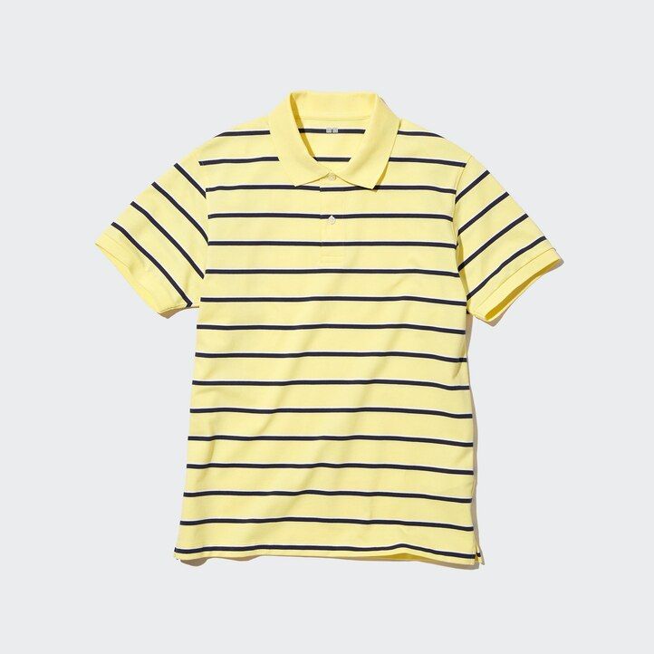 uniqlo dry piqué poloshirt für herren gestreift weiß