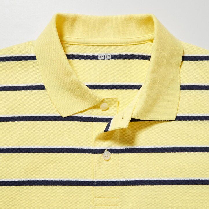 uniqlo dry piqué poloshirt für herren gestreift weiß