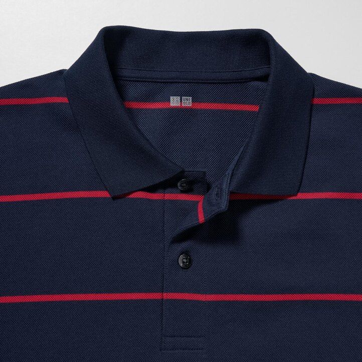 uniqlo dry piqué poloshirt für herren gestreift weiß
