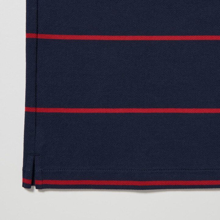 uniqlo dry piqué poloshirt für herren gestreift weiß