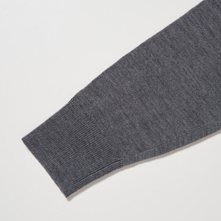 uniqlo herren-poloshirt aus 100 extrafeiner merinowolle mit Ärmeln olivgrün