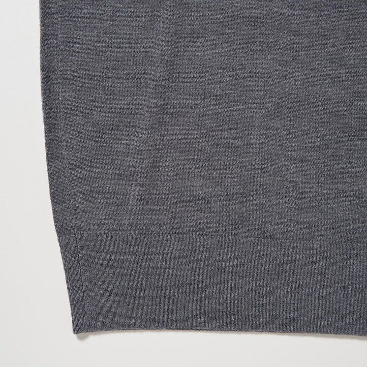 uniqlo herren-poloshirt aus 100 extrafeiner merinowolle mit Ärmeln olivgrün