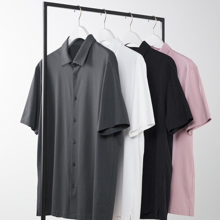 uniqlo airism poloshirt mit offenem kragen für herren rosa