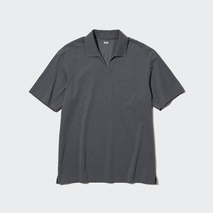 uniqlo airism herren-poloshirt mit skipperkragen grau