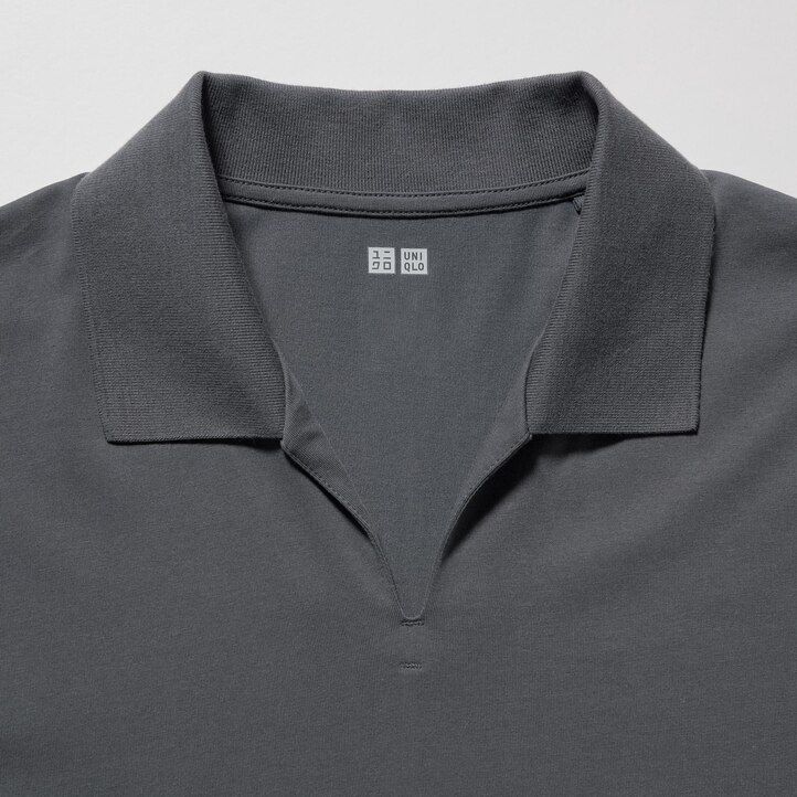 uniqlo airism herren-poloshirt mit skipperkragen grau