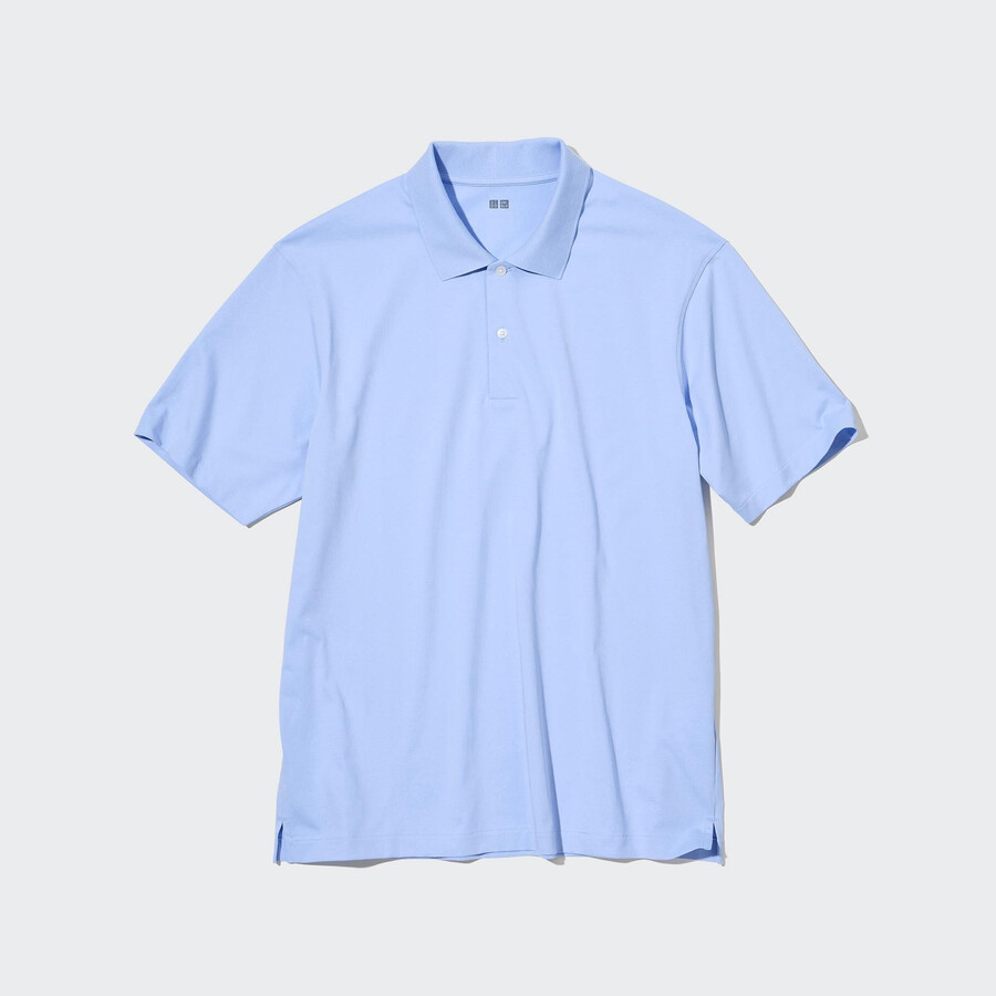 blaues uniqlo airism herren-polohemd