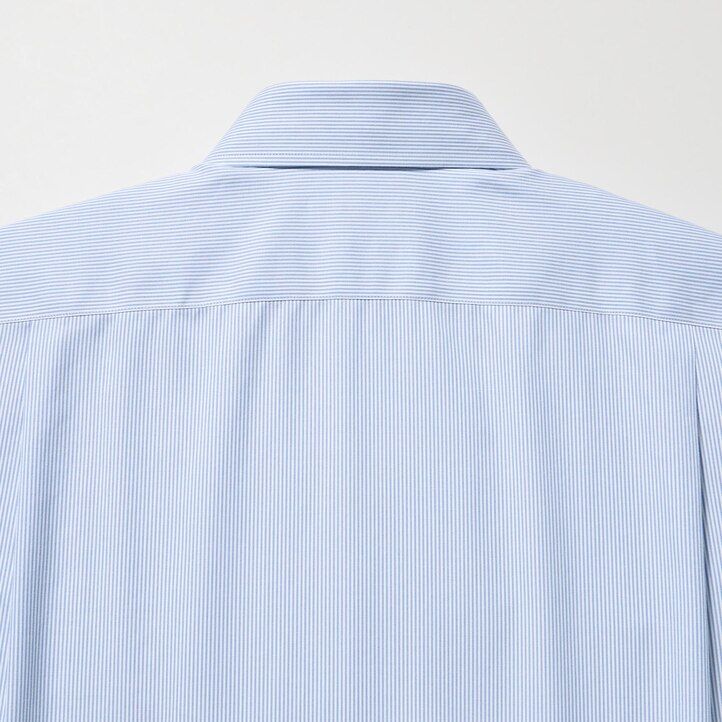 uniqlo herrenhemden bügelfrei reguläre passform gestreift mit halboffenem kragen blau