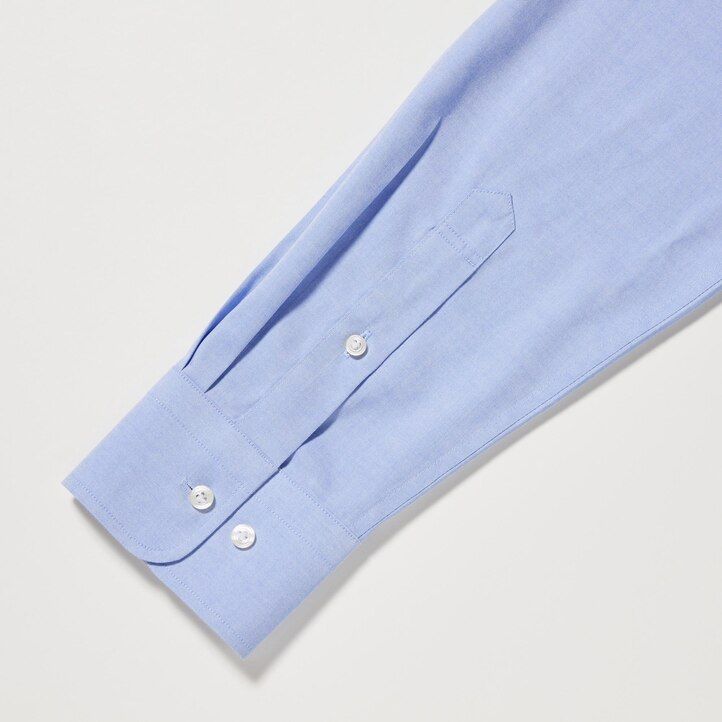 uniqlo herren-super-bügelfreies slim-fit-t-shirt mit normalem kragen schwarz