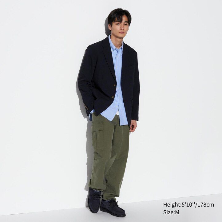 uniqlo herrenhemden oxford-stil normale passform normaler kragen weiß